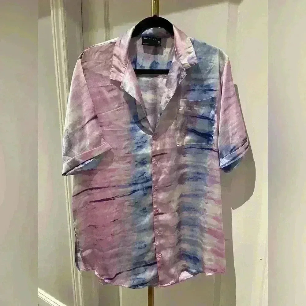 ASOS short sleeve  satin top size 8